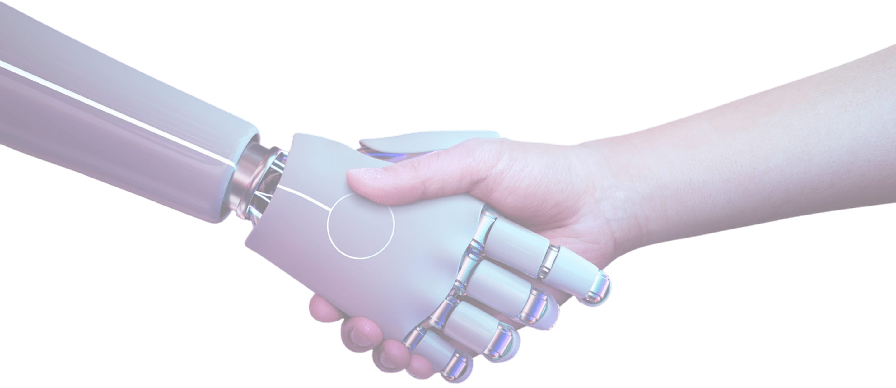 Man and Robot holding hands